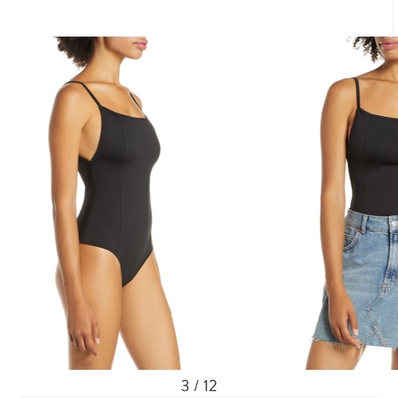 White Free People Women's Lila Square Neck Bodysuit -NWOT - Picture 8 of 11